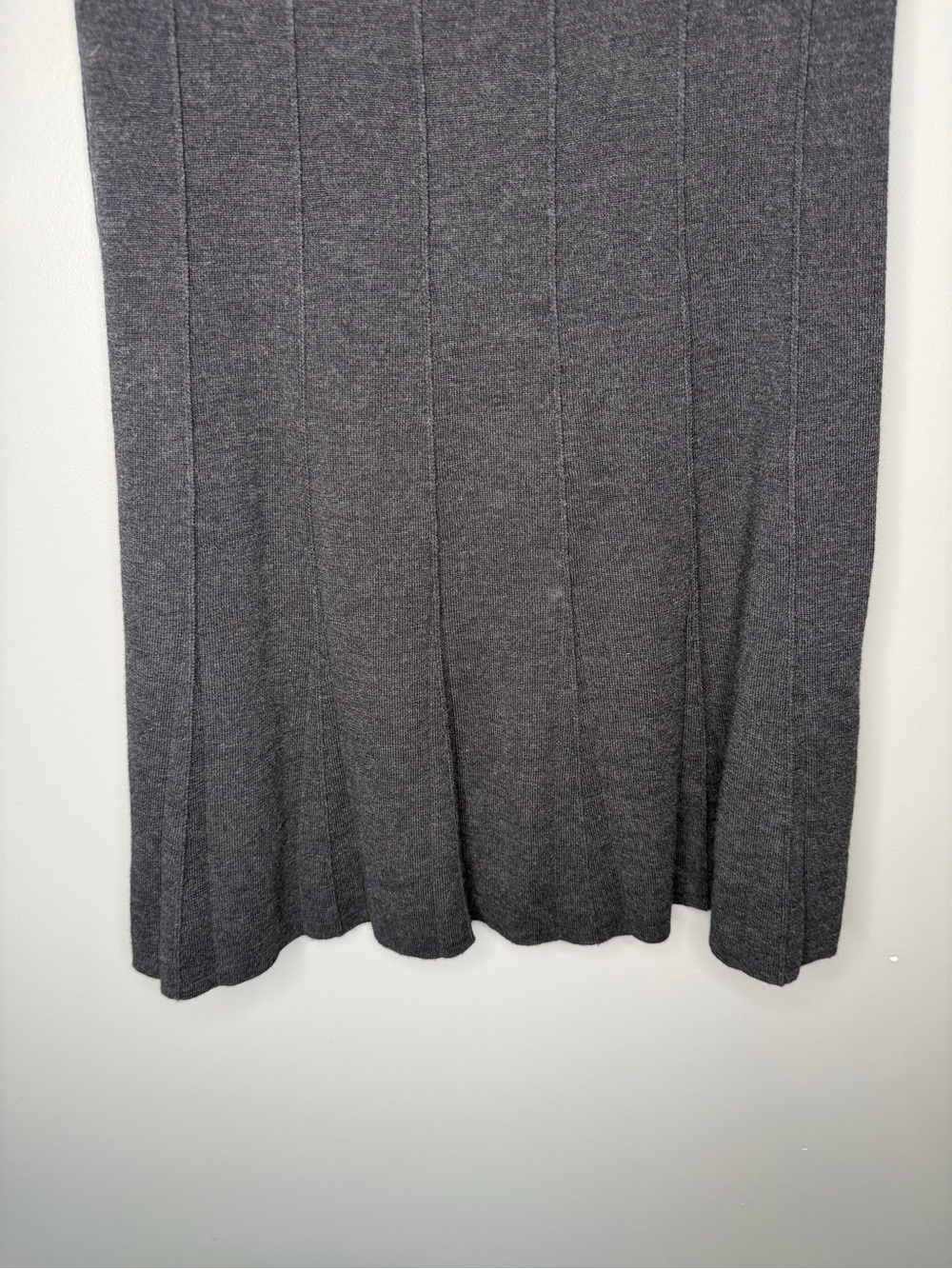 Eileen Fisher Merino Wool Pleated Knit Knee Length Skirt - Picture 5 of 10